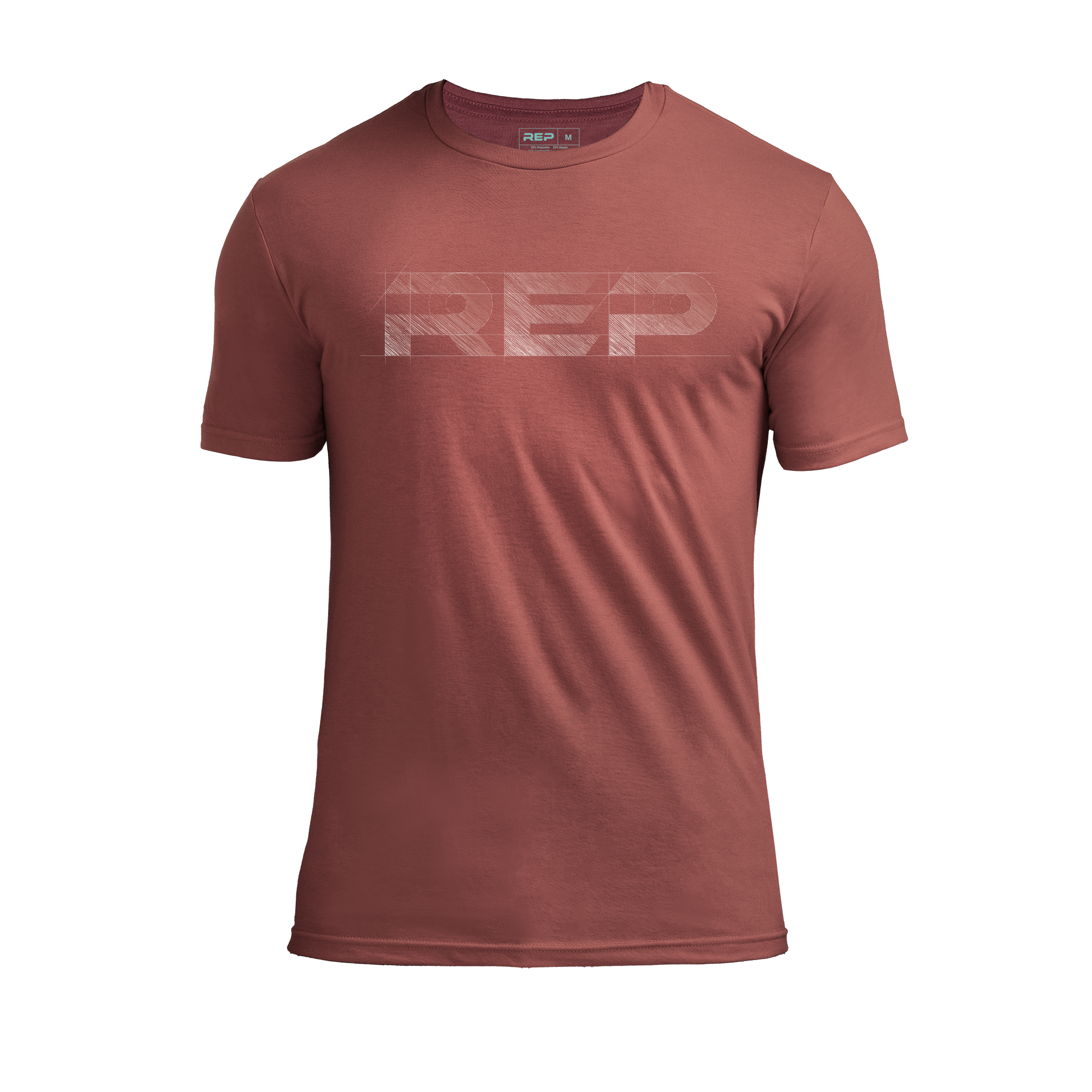 Men's Blueprint Tri-Blend Crew T-shirt - Heather Russet/White / X-SMALL